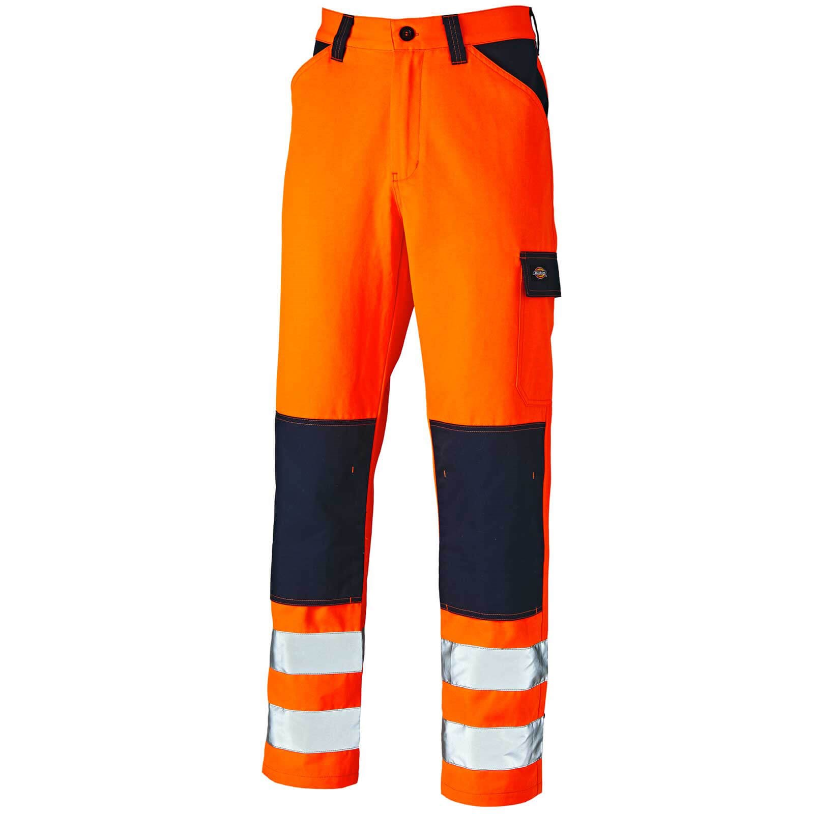 REDUCED MENS DICKIES HI-VIS SAFETY GO/RT OVER TROUSERS S 4XL ORANGE SA42005